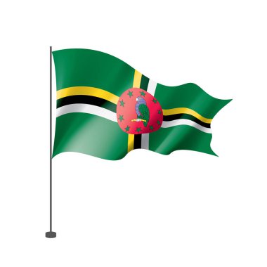 Dominica bayrağı, beyaz arkaplanda vektör illüstrasyonu