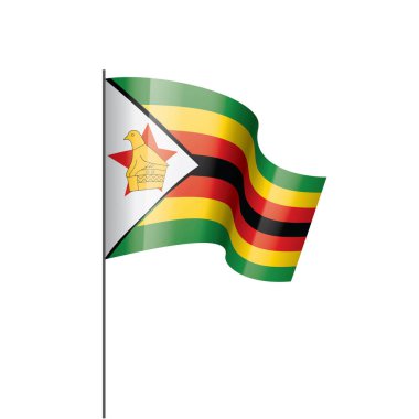 Zimbabwe bayrağı, beyaz arkaplanda vektör illüstrasyonu