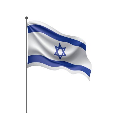 İsrail bayrağı, beyaz arkaplanda vektör illüstrasyonu