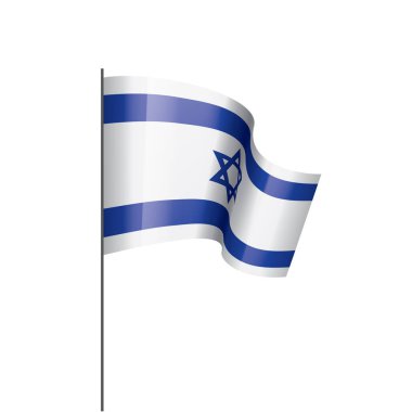 İsrail bayrağı, beyaz arkaplanda vektör illüstrasyonu