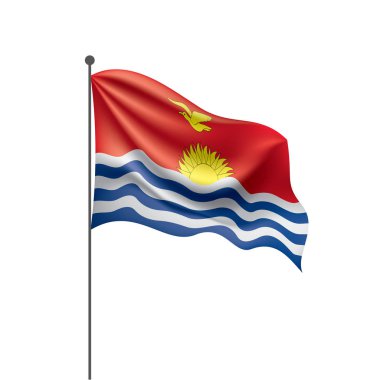 Beyaz arkaplanda Kiribati bayrağı, vektör illüstrasyonu