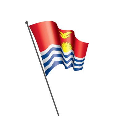 Beyaz arkaplanda Kiribati bayrağı, vektör illüstrasyonu
