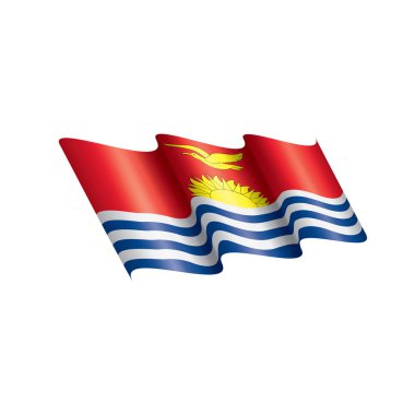 Beyaz arkaplanda Kiribati bayrağı, vektör illüstrasyonu