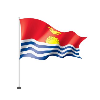 Beyaz arkaplanda Kiribati bayrağı, vektör illüstrasyonu