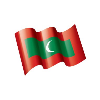 Beyaz arkaplanda Maldivler bayrağı, vektör illüstrasyonu