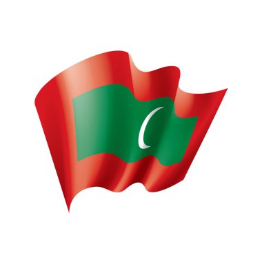 Beyaz arkaplanda Maldivler bayrağı, vektör illüstrasyonu