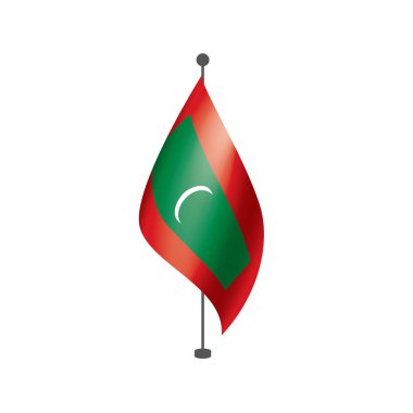 Beyaz arkaplanda Maldivler bayrağı, vektör illüstrasyonu