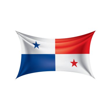 Panama bayrak, beyaz bir arka plan üzerinde vektör çizim
