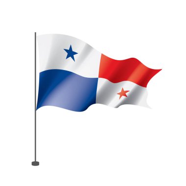 Panama bayrak, beyaz bir arka plan üzerinde vektör çizim