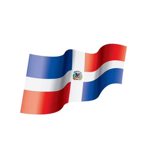 多米尼加旗子, 矢量例证在白色背景 — 图库矢量图片