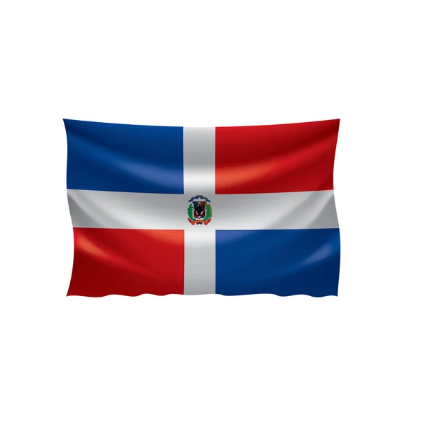 Bandiera dominicana, illustrazione vettoriale su sfondo bianco — Vettoriale Stock