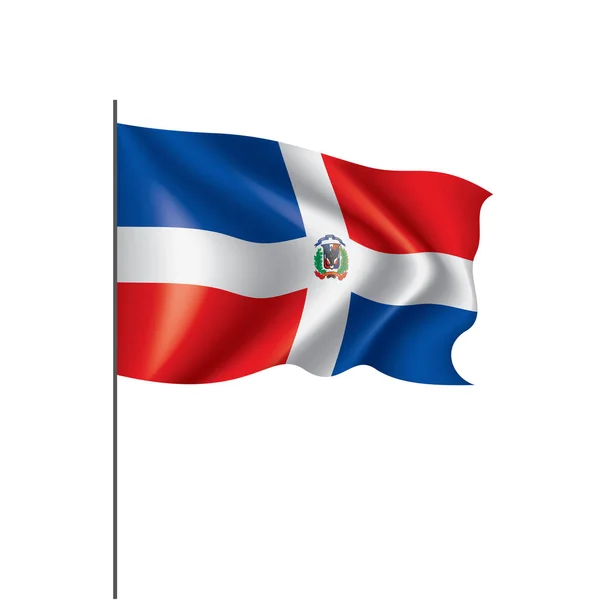 Bandeira dominicana, ilustração vetorial sobre um fundo branco — Vetor de Stock