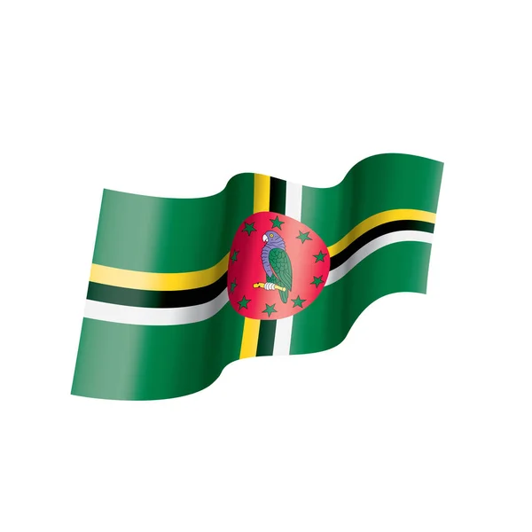 Dominica flagga, vektor illustration på en vit bakgrund — Stock vektor