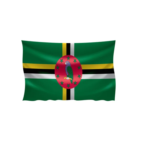 Dominica flagga, vektor illustration på en vit bakgrund — Stock vektor
