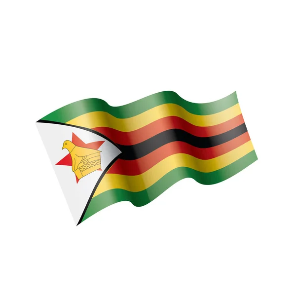 Drapeau National Zimbabwe Illustration Vectorielle Sur Fond Blanc — Image vectorielle