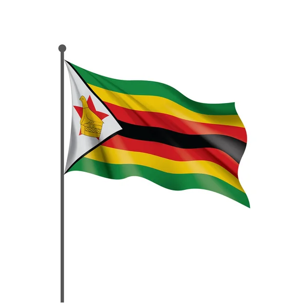 짐바브웨 깃발, 흰 배경 위의 벡터 그림 — 스톡 벡터
