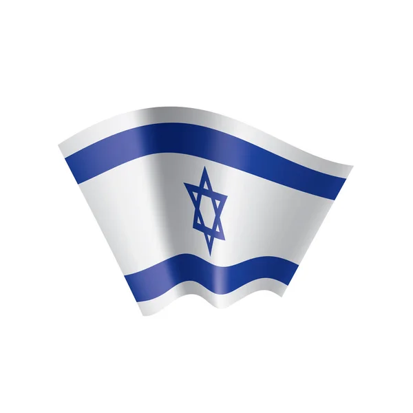 Bandera Nacional Israel Ilustración Vectorial Sobre Fondo Blanco — Vector de stock