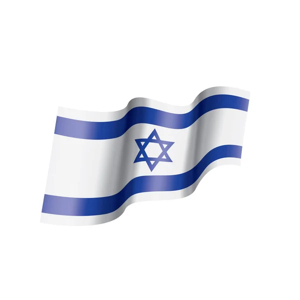 Bandera de Israel, ilustración vectorial sobre fondo blanco — Vector de stock