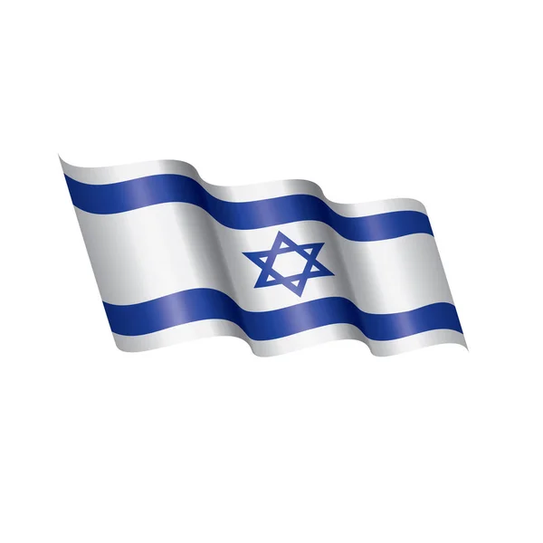 Israel vlag, vector illustratie op een witte achtergrond — Stockvector