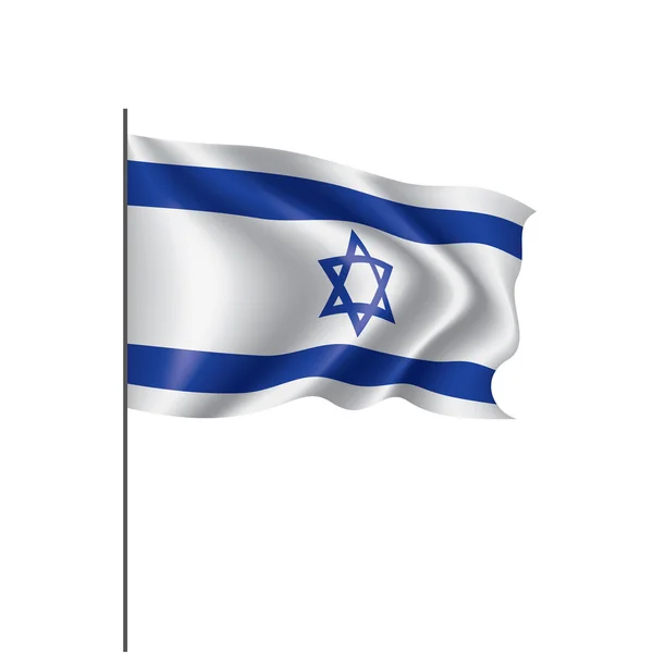 イスラエルの国旗白い背景のベクトル図 — ストックベクタ