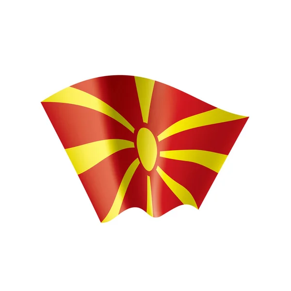 Beyaz arka planda Makedonya bayrağı ve vektör illüstrasyonu — Stok Vektör