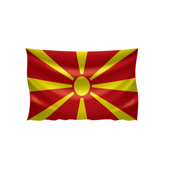 Σημαία πΓΔΜ, διανυσματική απεικόνιση σε λευκό φόντο — Διανυσματικό Αρχείο