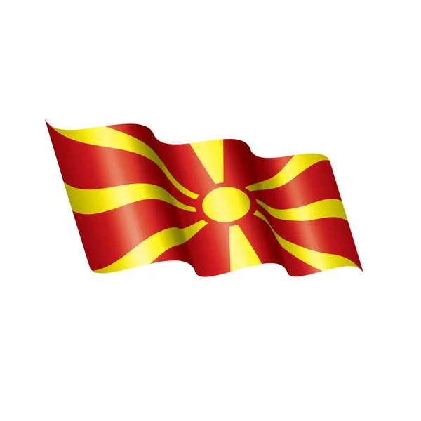 Bandera de Macedonia, ilustración vectorial sobre fondo blanco — Vector de stock