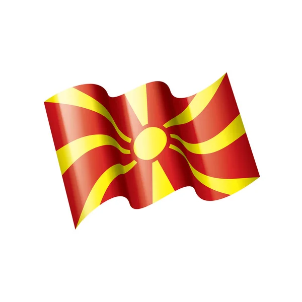 Bandera de Macedonia, ilustración vectorial sobre fondo blanco — Archivo Imágenes Vectoriales