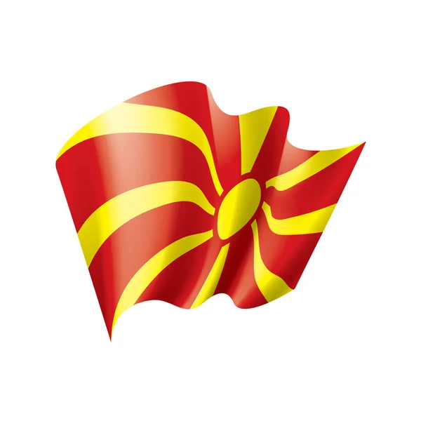 Flaga Macedonii, ilustracja wektora na białym tle — Wektor stockowy