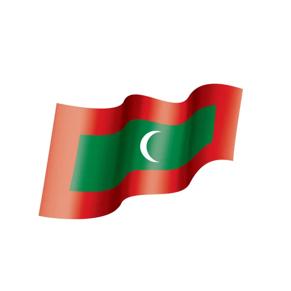 Bandera de Maldivas, ilustración vectorial sobre fondo blanco — Vector de stock