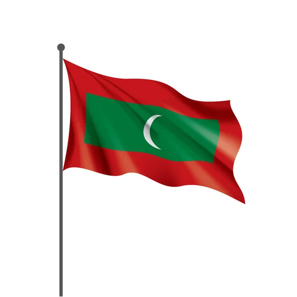 Μαλδίβες Εθνική Σημαία Εικονογράφηση Διάνυσμα Λευκό Φόντο — Διανυσματικό Αρχείο