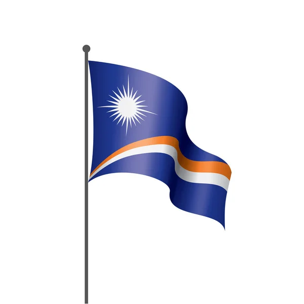 Bandera de las Islas Marshall, ilustración vectorial sobre fondo blanco — Vector de stock