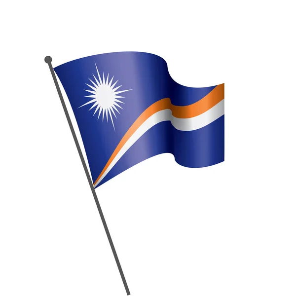 马绍尔群岛国旗，白色背景上的矢量插图 — 图库矢量图片