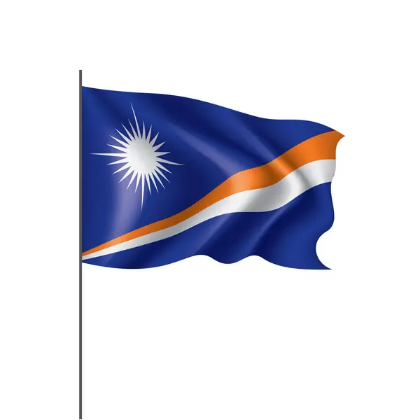 Bandeira das Ilhas Marshall, ilustração vetorial sobre um fundo branco —  Vetores de Stock