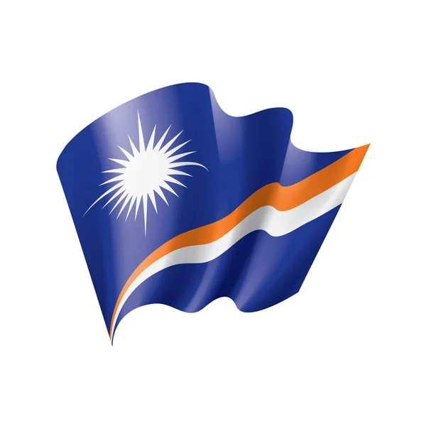 Marshall-szigetek zászló, vektor illusztráció fehér alapon — Stock Vector