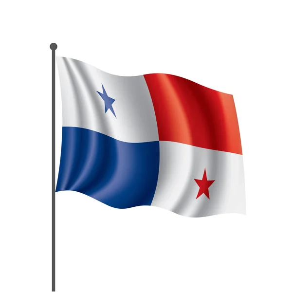 Drapeau National Panama Illustration Vectorielle Sur Fond Blanc — Image vectorielle
