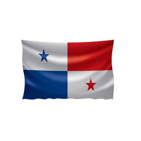 Panama flagg, vektorillustration på vit bakgrund — Stock vektor