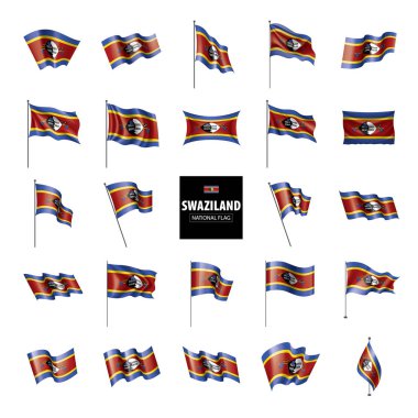 Svaziland bayrak, beyaz bir arka plan üzerinde vektör çizim