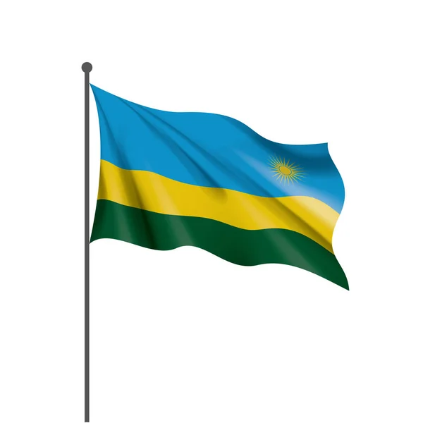 Rwanda vlag, vector illustratie op een witte achtergrond — Stockvector