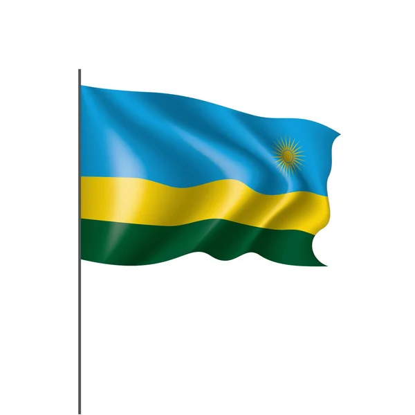 Bandera de Ruanda, ilustración vectorial sobre fondo blanco — Vector de stock