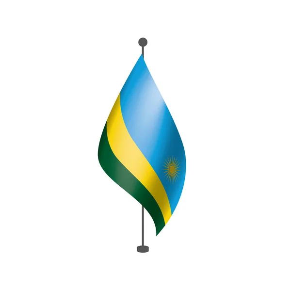 Bandiera ruandese, illustrazione vettoriale su sfondo bianco — Vettoriale Stock