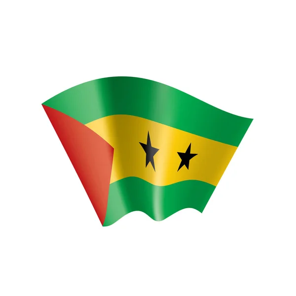 Sao Tomé en Principe vlag, vectorillustratie op een witte achtergrond — Stockvector