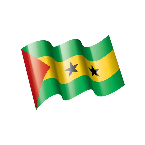 Drapeau Sao Tomé-et-Principe, illustration vectorielle sur fond blanc — Image vectorielle