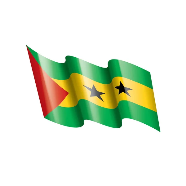 Bandiera Sao Tome e Principe, illustrazione vettoriale su sfondo bianco — Vettoriale Stock