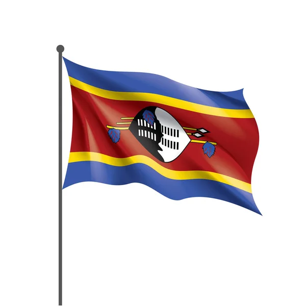 Swaziland flag, vector illustration on a white background — Stock Vector