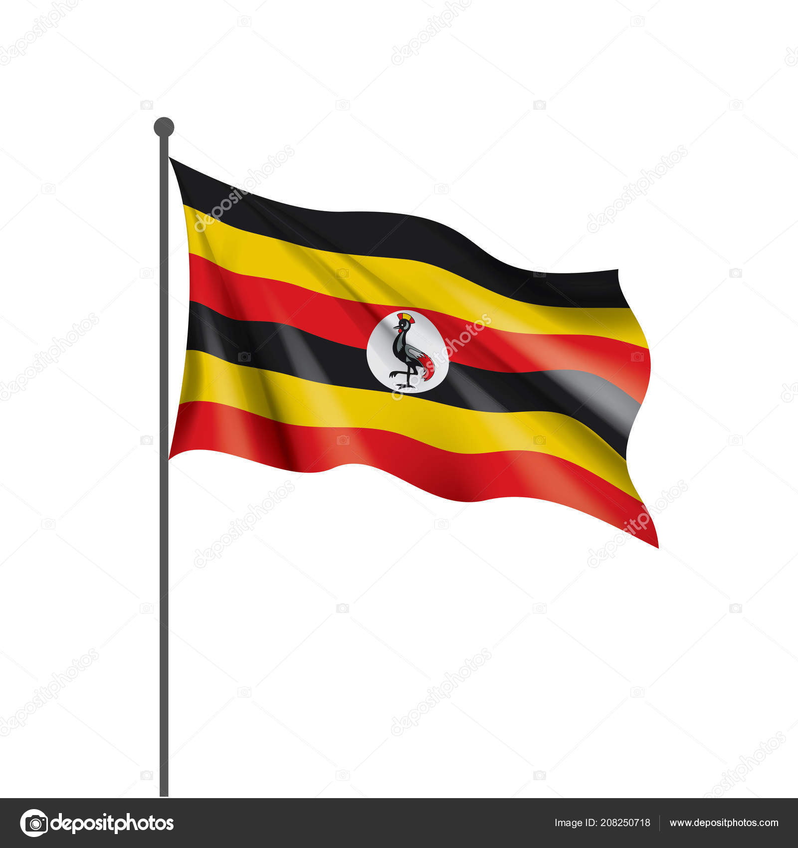 Uganda Flag Vector Illustration On A White Background Stock Vector C Artbutenkov 208250718
