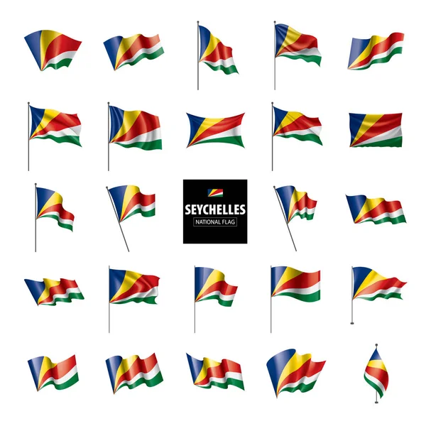 Bandera de Seychelles, ilustración vectorial sobre fondo blanco — Vector de stock
