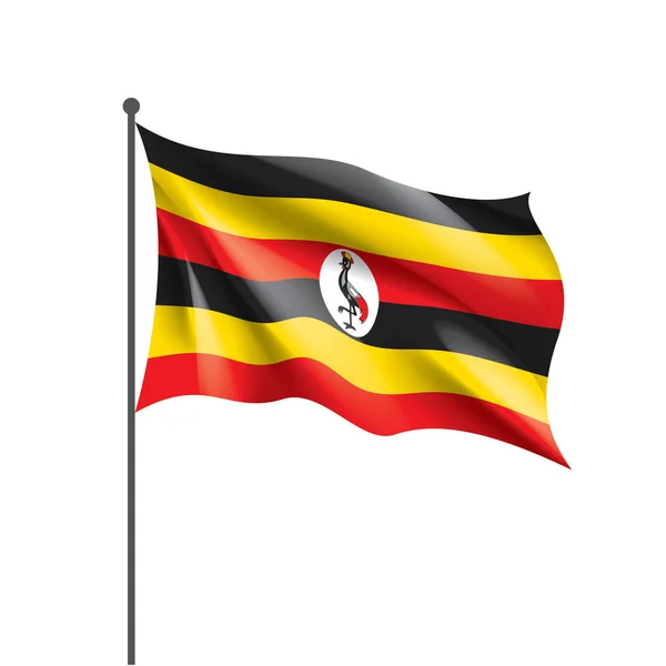 Uganda-Flagge, Vektorabbildung auf weißem Hintergrund — Stockvektor