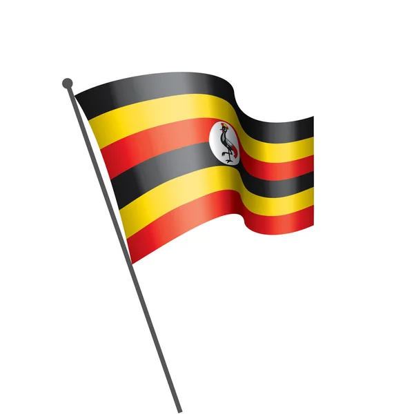 Uganda vlag, vector illustratie op een witte achtergrond — Stockvector