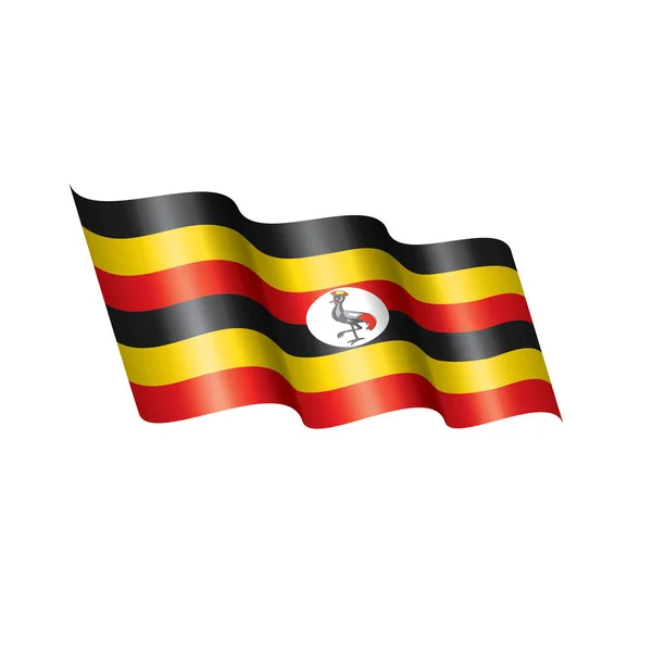 Bandera de Uganda, ilustración vectorial sobre fondo blanco — Vector de stock